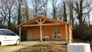 Photo Maison bois de 73 m² avec une terrasse couverte de 14 m² 