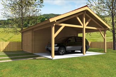 Photo supplémentaire Garage en bois  simple Yvelines avec son carport 45 m² 