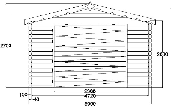 Plan façade Garage en bois Perpignan 35m²