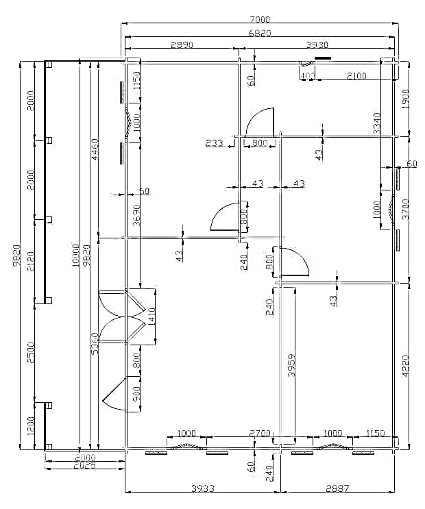 Plan façade Maison bois de 70m2