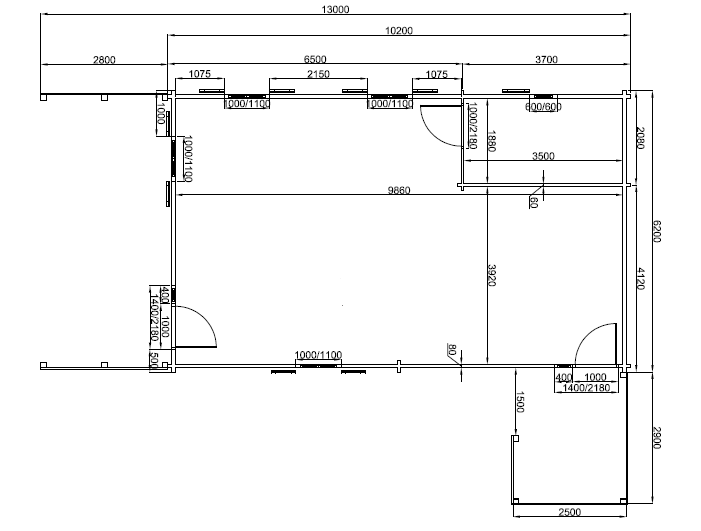 Plan façade Maison bois de 80m²  