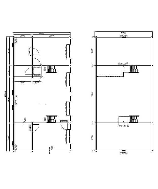 Plan façade Chalet Habitable  en kit de 108m²