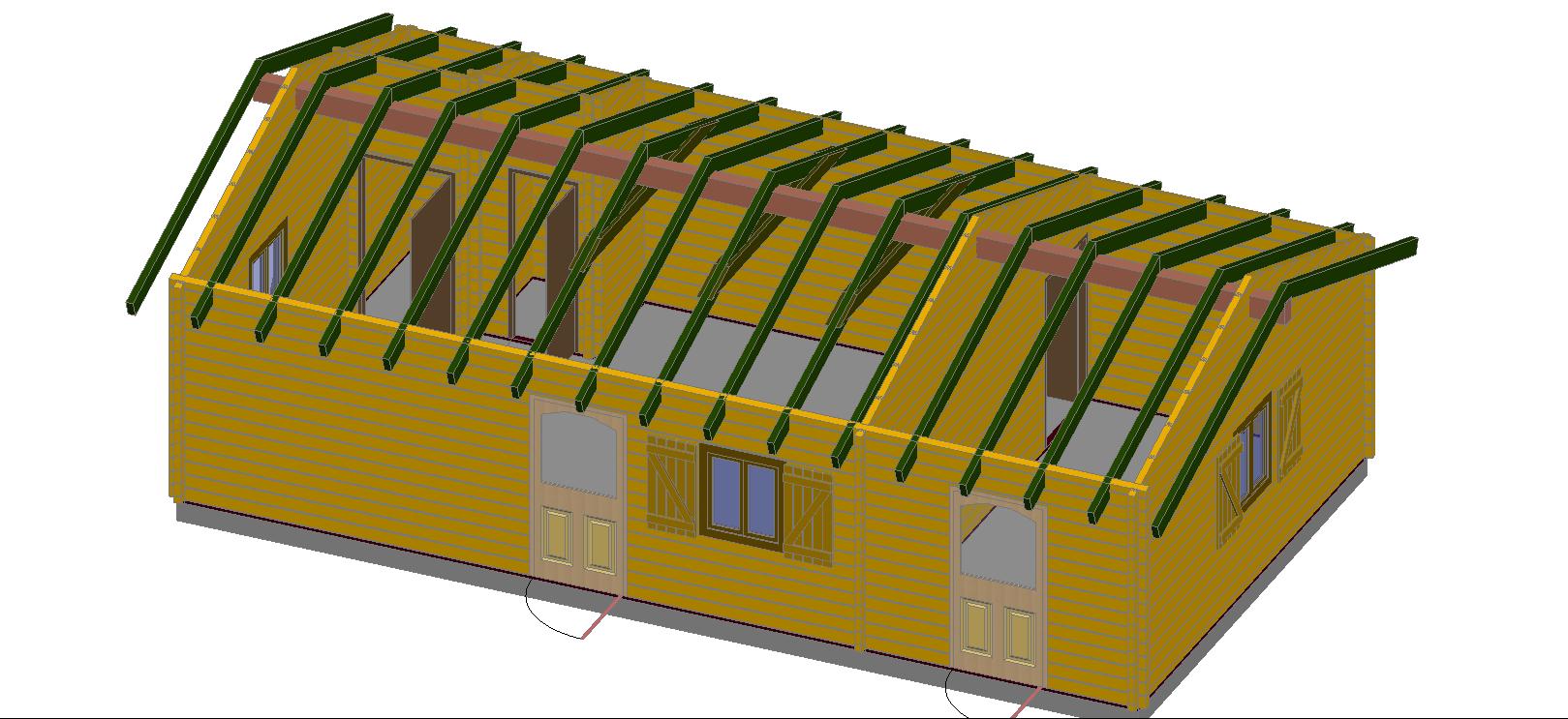 Plan de coté Maison bois  de 66 m² 