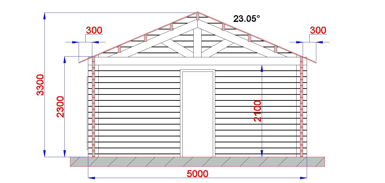 Plan de coté Garage en bois + bureau de travail 60 m²