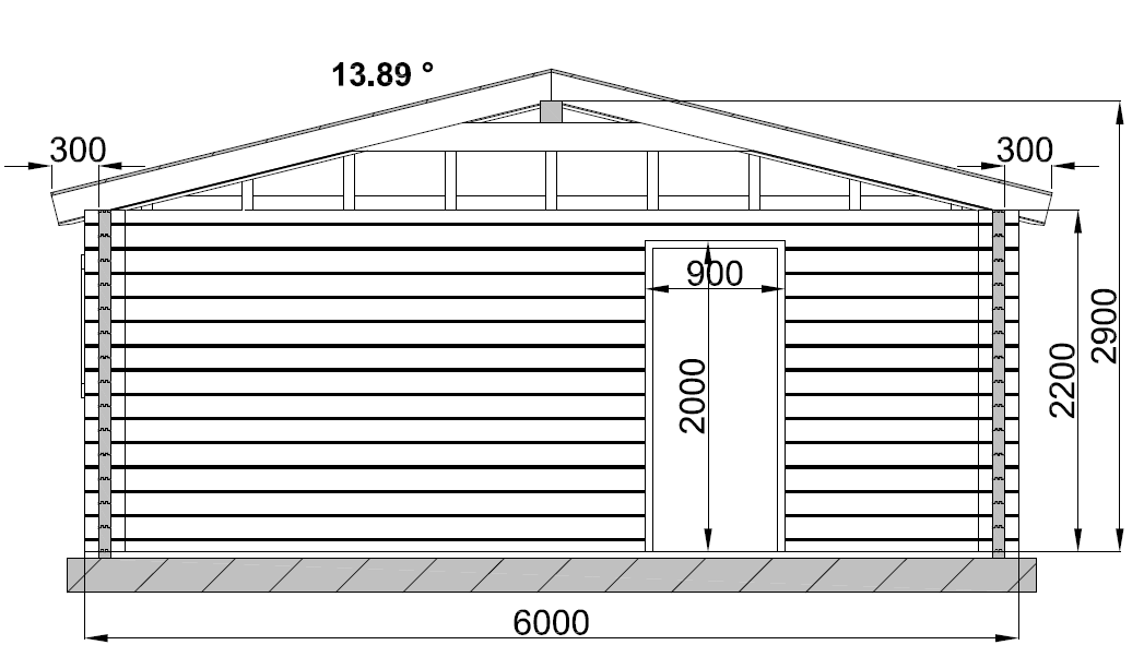 Plan de coté Garage en bois double Gironde 