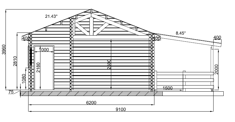 Plan de coté Maison bois de 80m²  