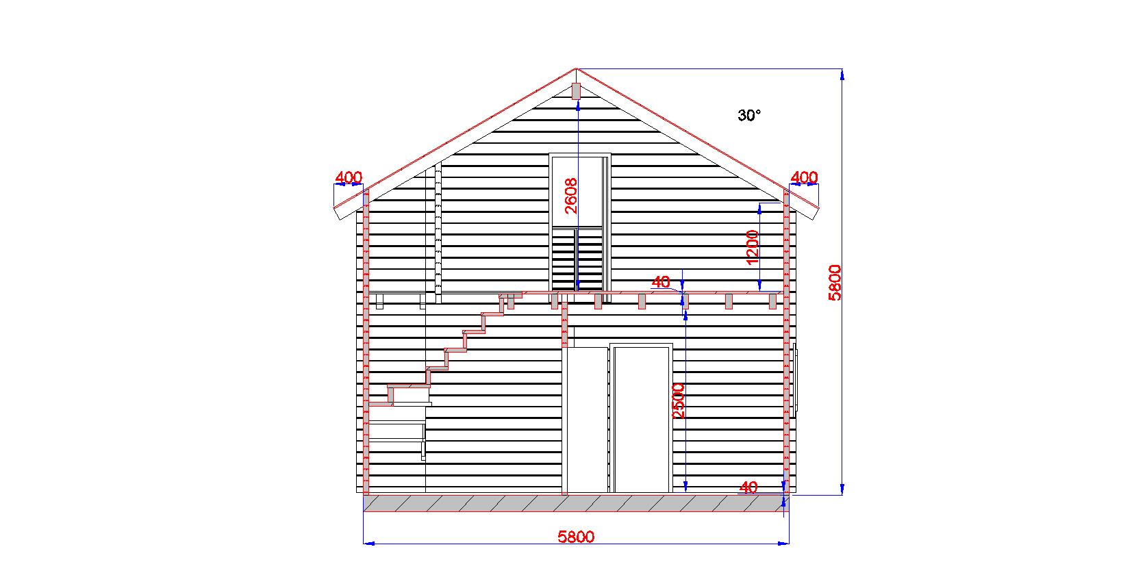 Plan de coté Maison bois  en kit 96 m² 